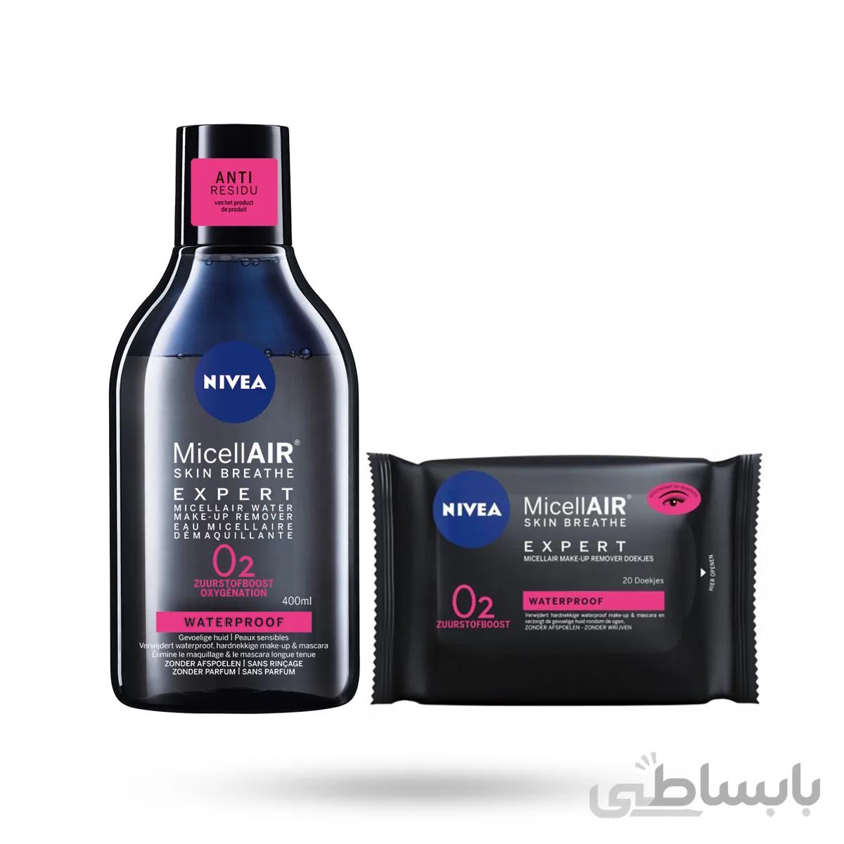 میسلار واتر دو فاز و پد آرایشی نیوا مدل اکسیژن NIVEA MicellAIR Oxigen O2