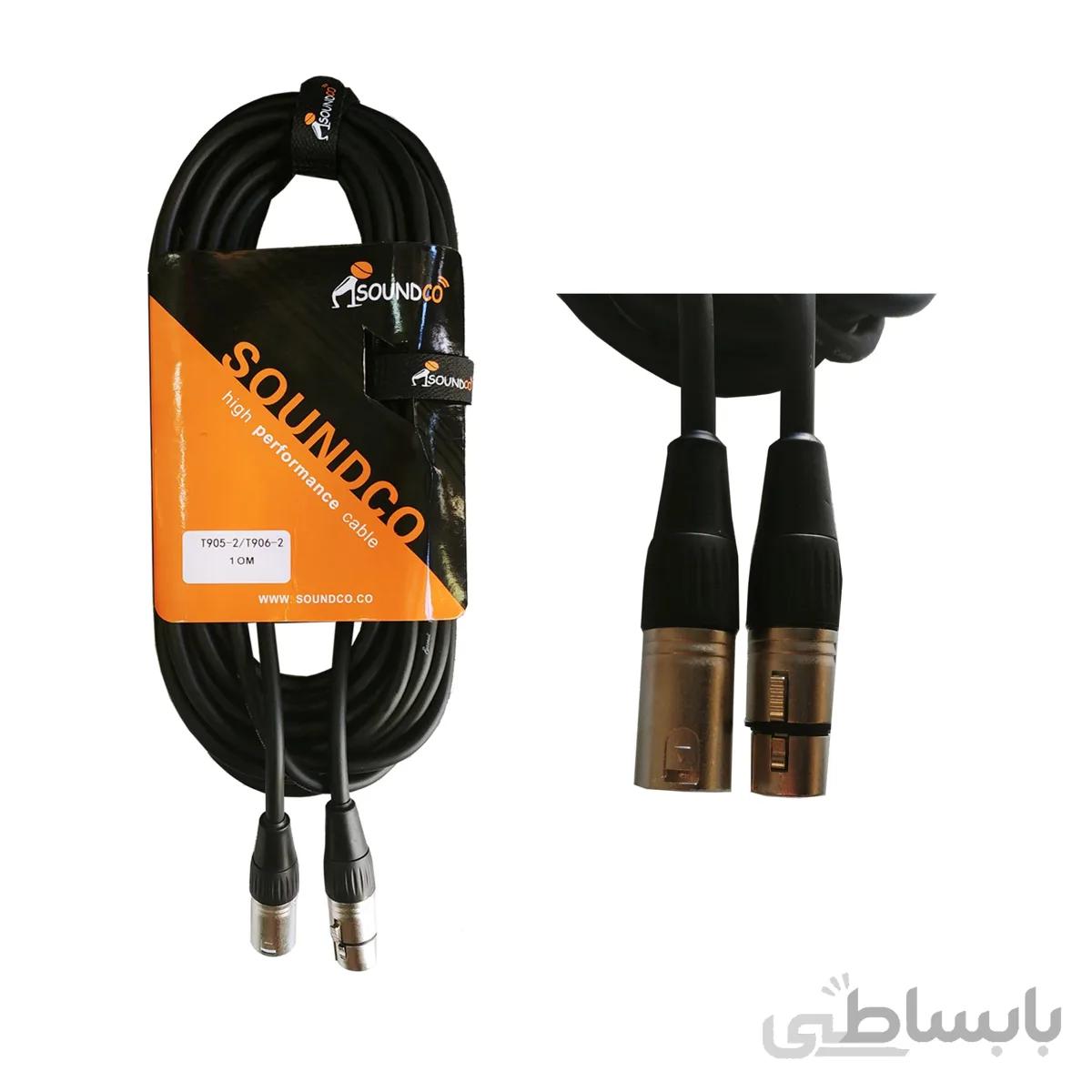 کابل میکروفن سوندکو مدل T90 (کنون-کنون) طول 10 متر ا Soundco mic connection cable 10 meter XLR female and male