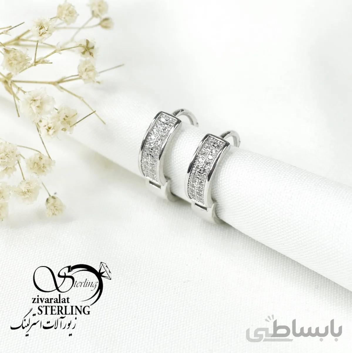 گوشواره حلقه ای نقره کد 6415