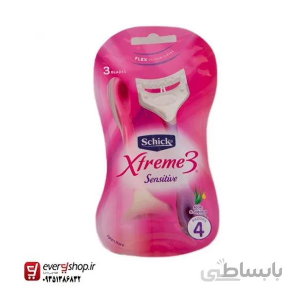 خودتراش اکستریم 3 لبه زنانه پوست حساس 4 عددی