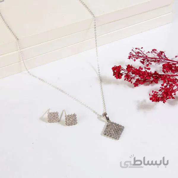 نیمست نقره زنانه طرح مربع