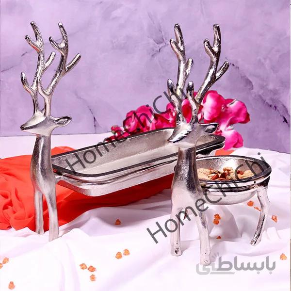 گوزن کاسه ای آلومینیومی نقره ای مخصوص آجیل و شکلات