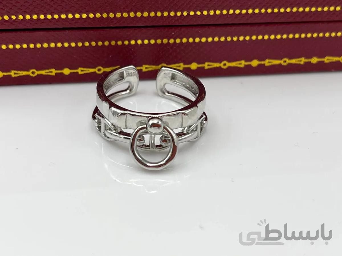 انگشتر مینیمال با آویز گرد