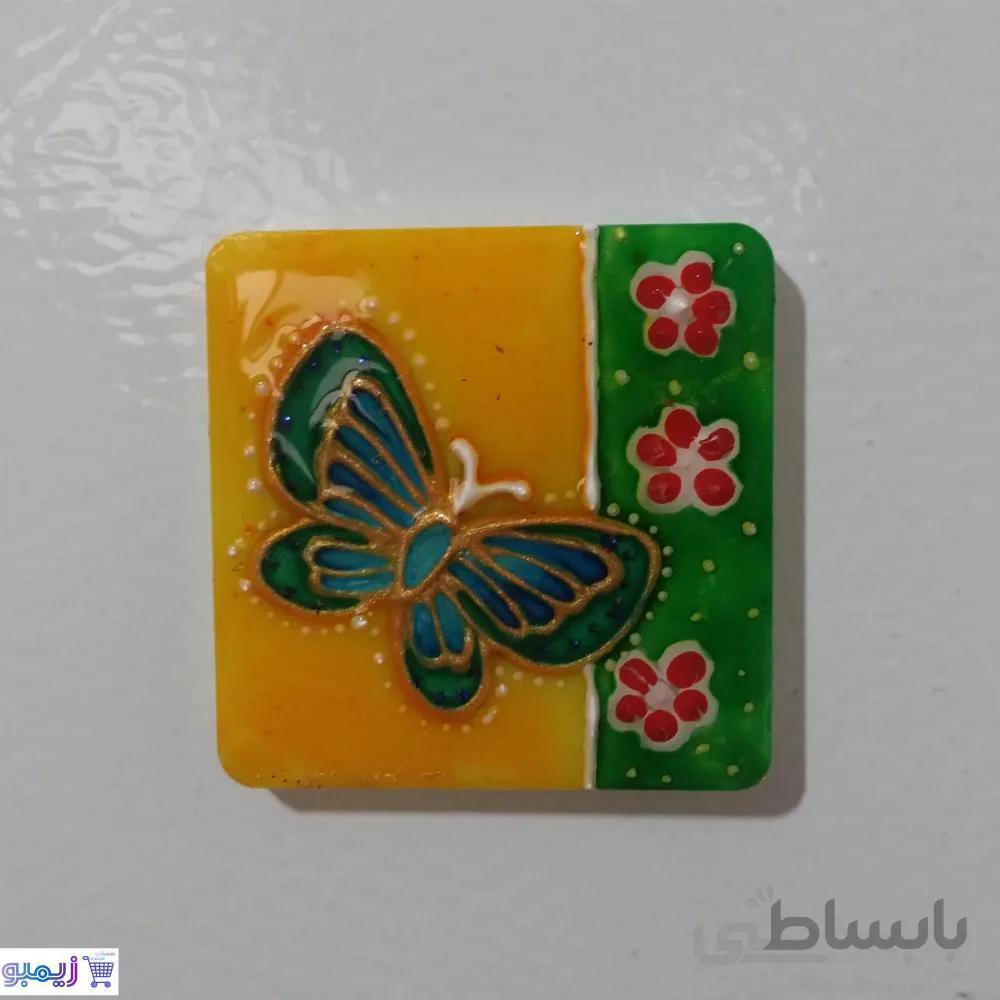 مگنت طرح شاپرک و گل
