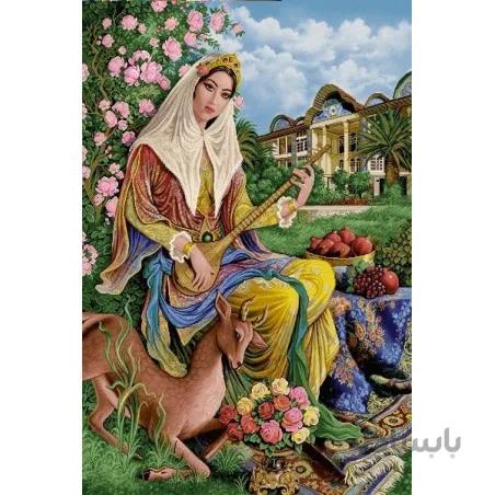 نخ و نقشه تابلو فرش ایرانی کد 53