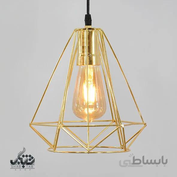 لوستر آویز مدرن الماسی سایز 1 طلایی