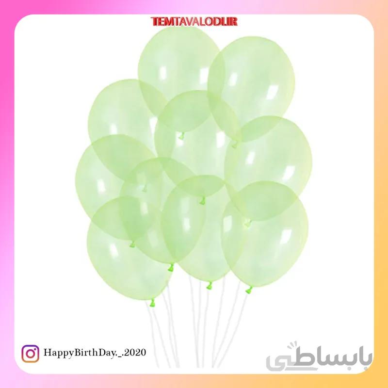بادکنک شفاف کریستالی سبز