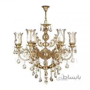 لوستر برنزی چشمه نور 12 شعله کد 2931