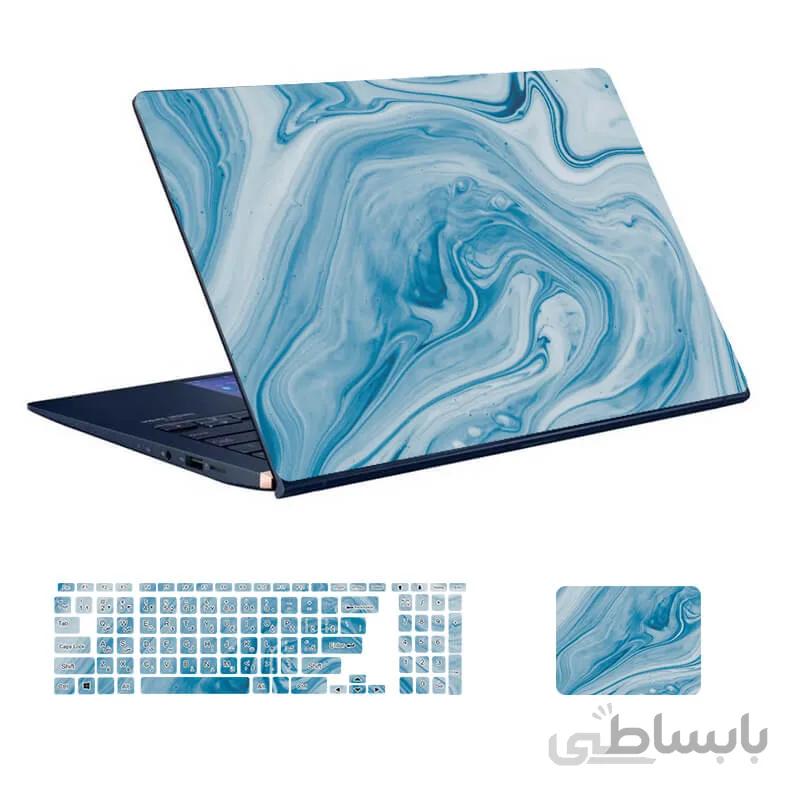 اسکین لپ تاپ طرح Marble کد ۶۹ به همراه استیکر کیبورد