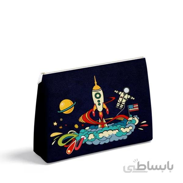 کیف لوازم آرایش طرح زحل و سفینه