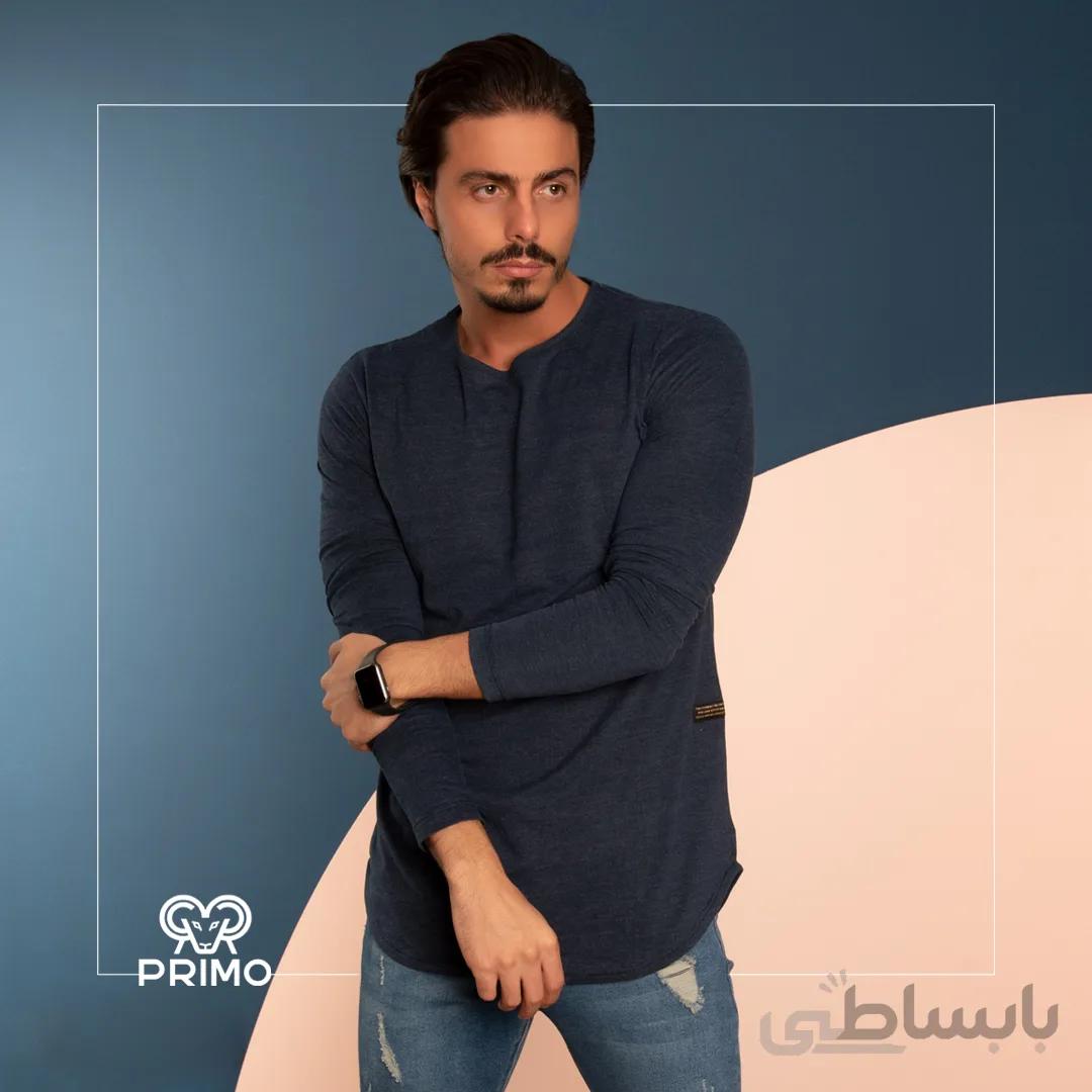 تیشرت پنبه مردانه مدل آستین بلند 513106