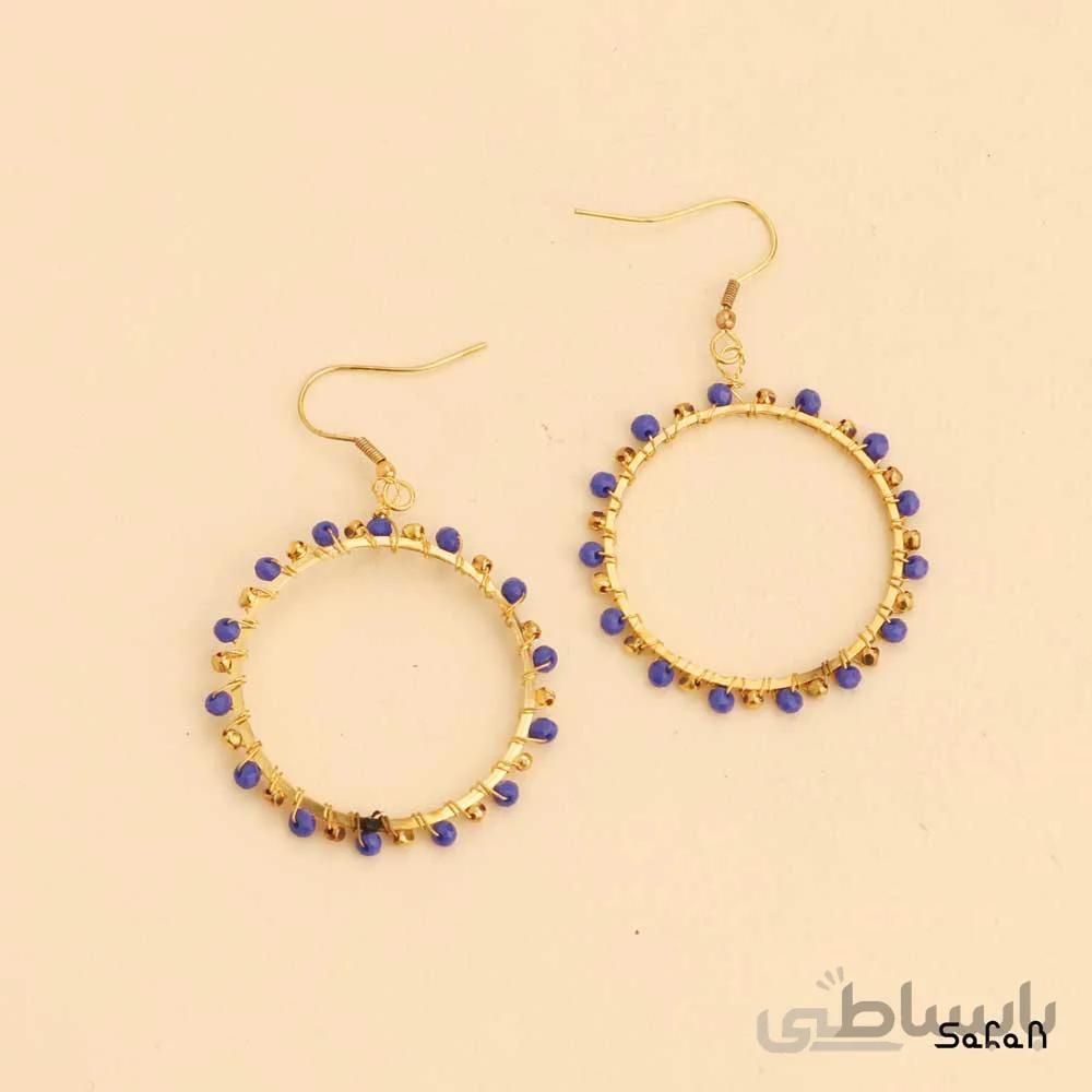 گوشواره هندی برنجی مهره ایی قلاب دار دایره