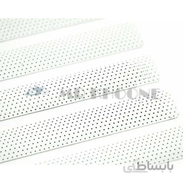 پرده کرکره فلزی سفید پرفراژ 25 میلیمتری