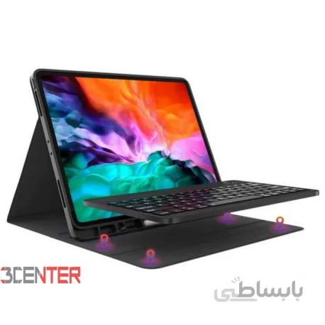 کاور کیبورددار آیپد پرو گرین Green Leather Case Wireless Keyboard iPad Pro 12.9 2021/2020