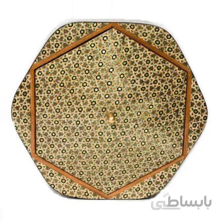 شکلات خوری و ظرف سرو خاتم مدل پروانه توراش