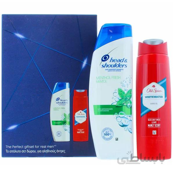 پک شامپو هید اند شولدرز Head and Shoulders نعنایی و ضد شوره اصل + شامپو بدن اولد اسپایس Old Spice اصل ا Head & Shoulders & Old Spice Gift Set for Men