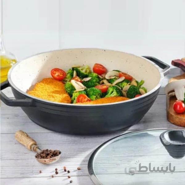 تابه دو دسته سایز ۴۰ دربدار مدل کلاسیک خطی عروس کد ۳۳۰۴۰