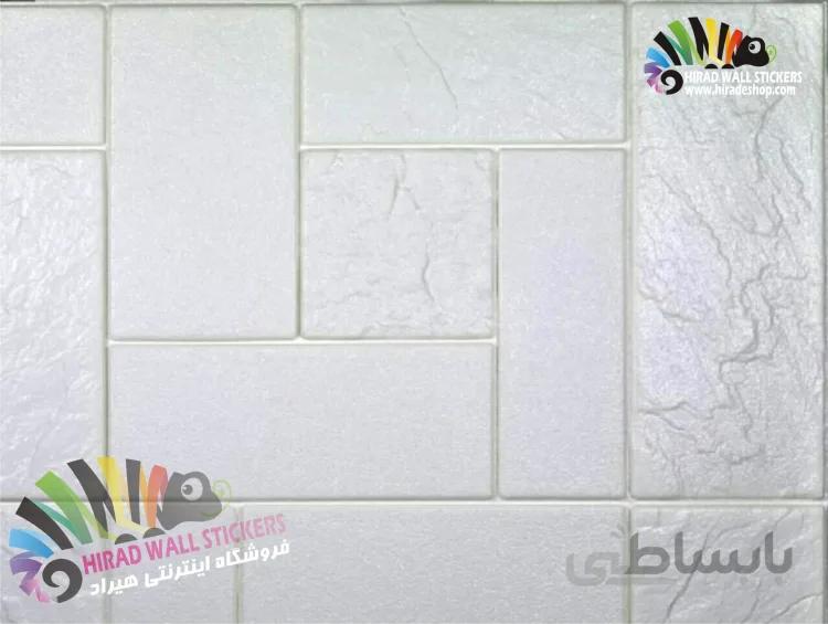 دیوارپوش فومی پشت چسبدار طرح سنگ روس سفید کد M-White