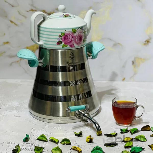 کتری قوری روهام مدل هرمی 6لیتری رنگ سبز