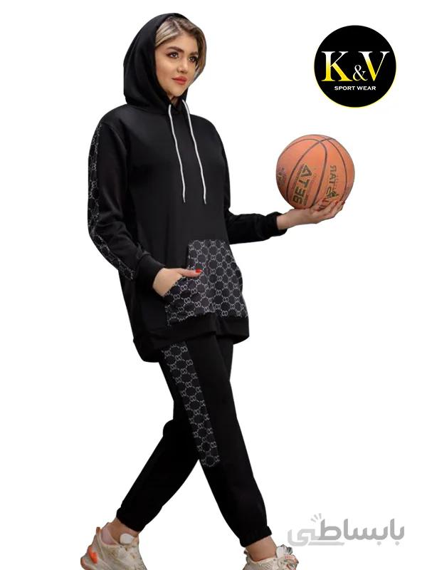 ست هودی شلوار ورزشی زنانه دخترانه کد 02 ا Hoody set for women and girls sports pants code 02