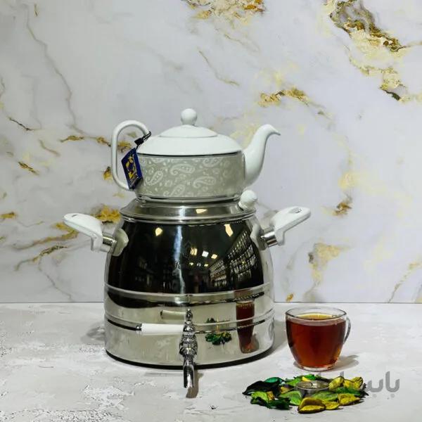 کتری قوری روهام مدل استیل ویژه 6 لیتری رنگ سفید