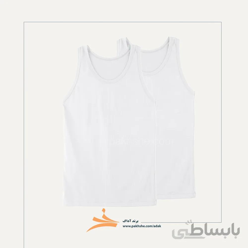 بسته دو عددی زیرپوش رکابی سفید آداک کد 28202