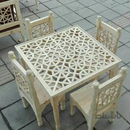 نهار خوری طرح مشبک سفید