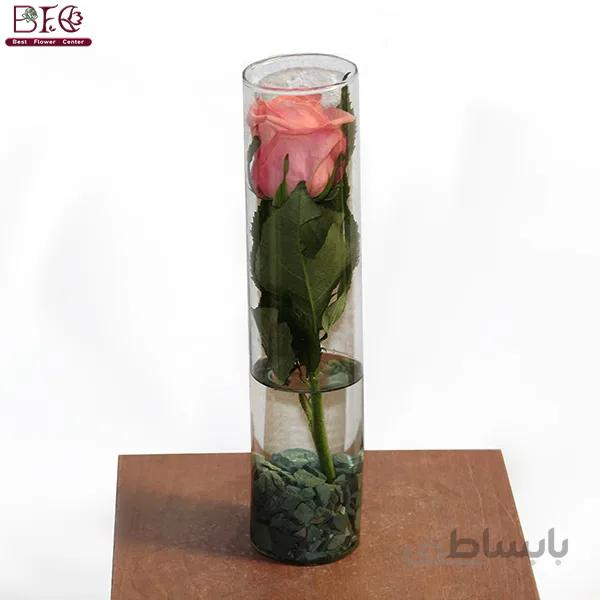 گلدان شیشه ای رز
