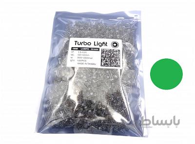 LED کلاهی چیپ بزرگ تایوانی سبز مارک Turbo Light بسته1000 تایی
