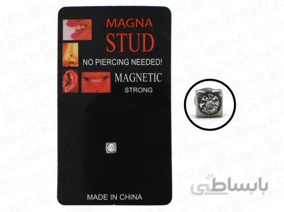 پیرسینگ مگنتی طرح مربع نگین دار 12240