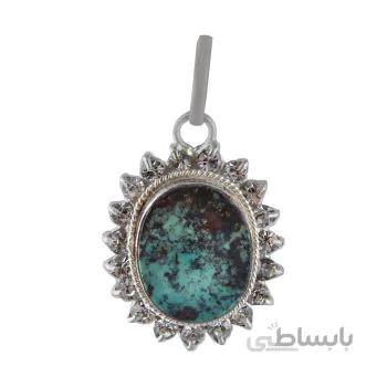 آویز گردنبند نقره زنانه مدل فیروزه نیشابور کد PK_138
