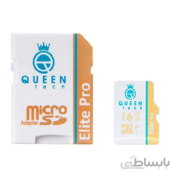 کارت حافظه microSDHC کوئین تک مدل Elite pro 566X کلاس ۱۰ استاندارد UHS-I U1 سرعت ۸۵MBps ظرفیت ۱۶ گیگابایت به همراه آداپتور SD