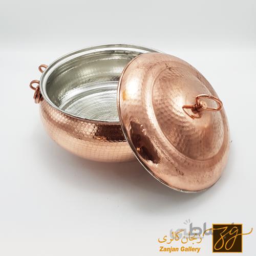 سوپ خوری مسی پایه دار بزرگ