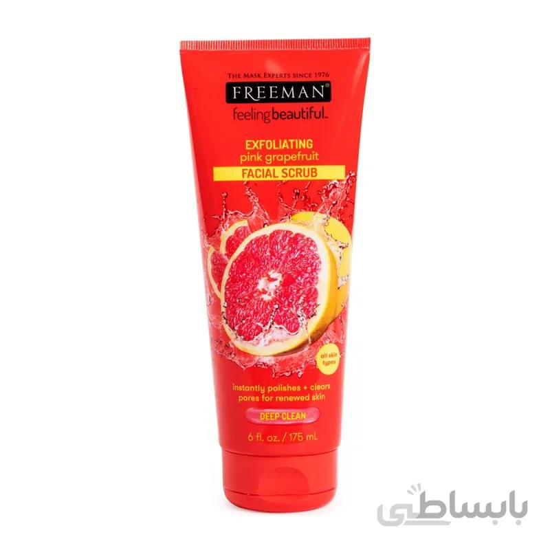 اسکراب صورت فریمن حاوی عصاره گریپ فروت 175 میل Freeman Feeling Beautiful Pink Grape Fruit Exfoliate Scrub 175ml