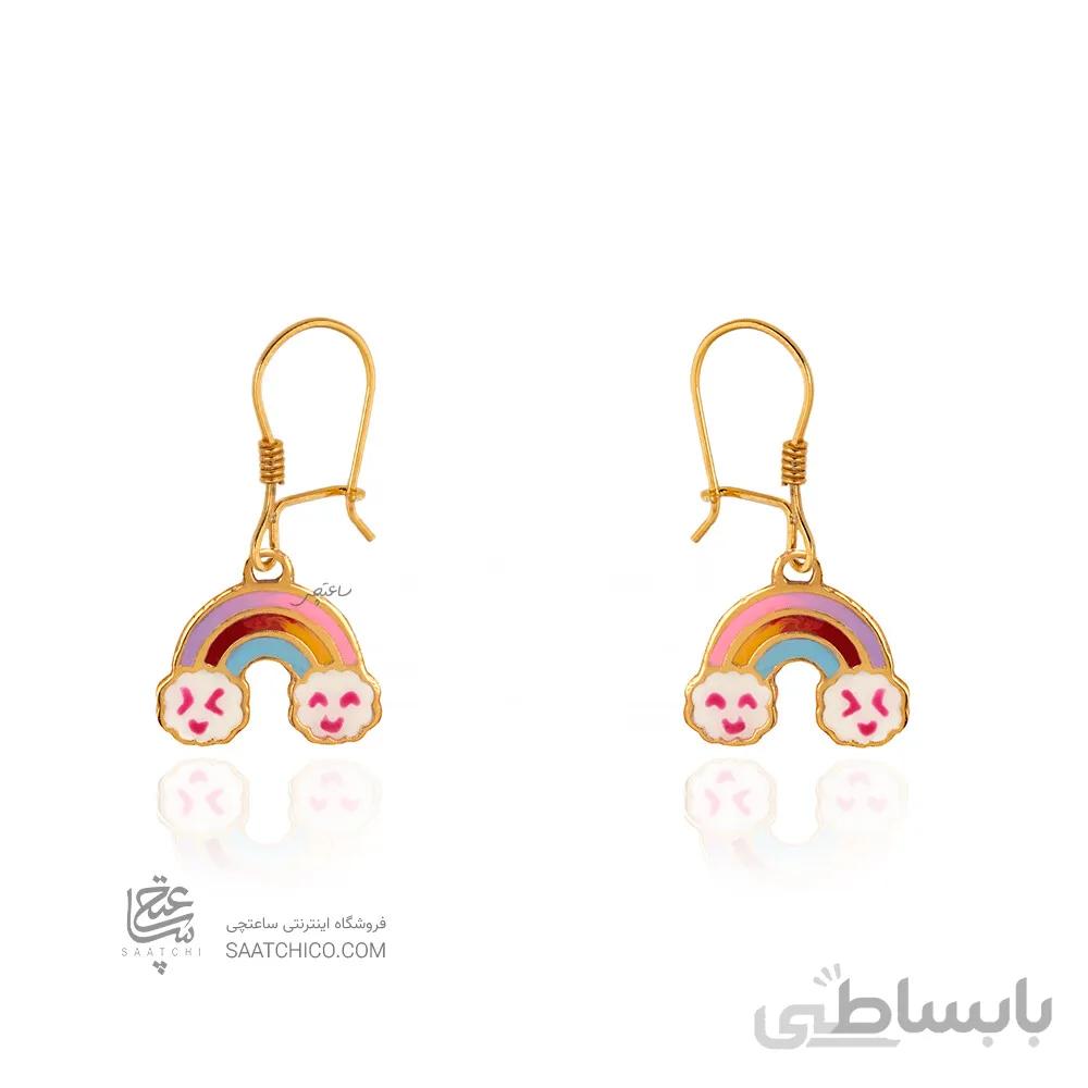 گوشواره طلا کودک طرح رنگین کمان کد KE126