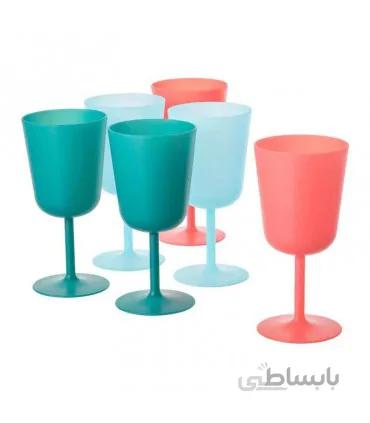 لیوان پایه دار ایکیا مدل UTEFEST ست 6 تایی