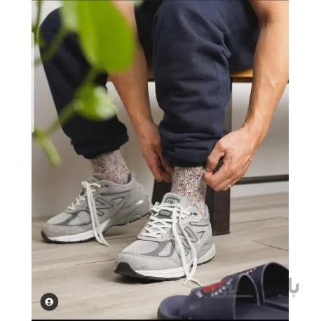 کتانی رانینگ مردانه نیوبالانس طرح اصلی طوسی New Balance 990 V4 Sneakers Grey