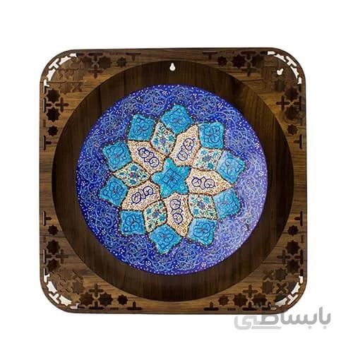 قاب مشبک بشقاب میناکاری دور گرد 20 سانتی