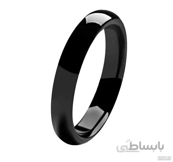 انگشتر رینگ مشکی استیل سایز 6