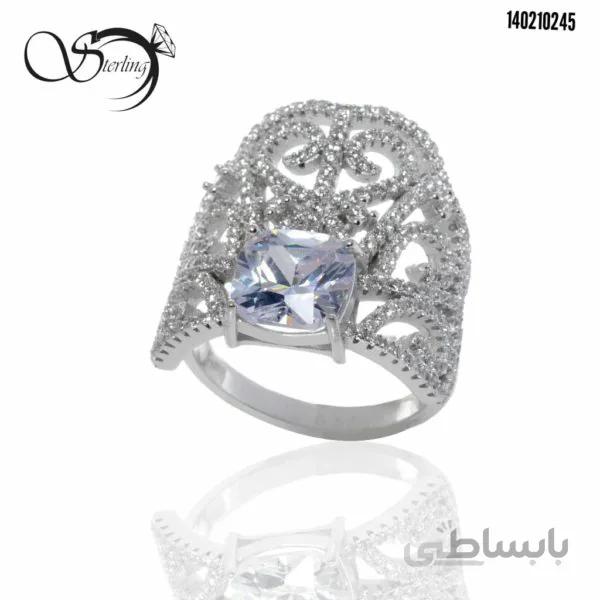 انگشتر تاج نقره زنانه کد:۲۳۴۸