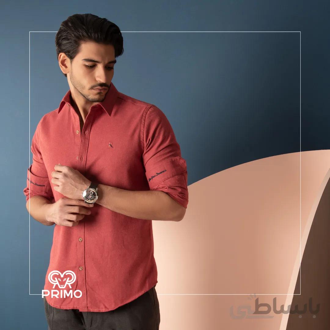 پیراهن پشمی مردانه مدل آستین بلند ساده 237401