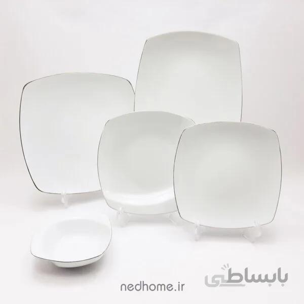 سرویس غذاخوری تک ( فله ) لب طلایی چینی طوس