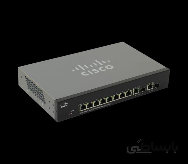 سوئیچ شبکه سیسکو SF302-08 MPP ا Cisco SF302-08MP 8-Port 10/100 Max PoE Managed Switch with GB Uplinks