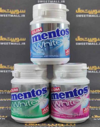 آدامس منتوس وایت قوطی 60 گرم Mentos