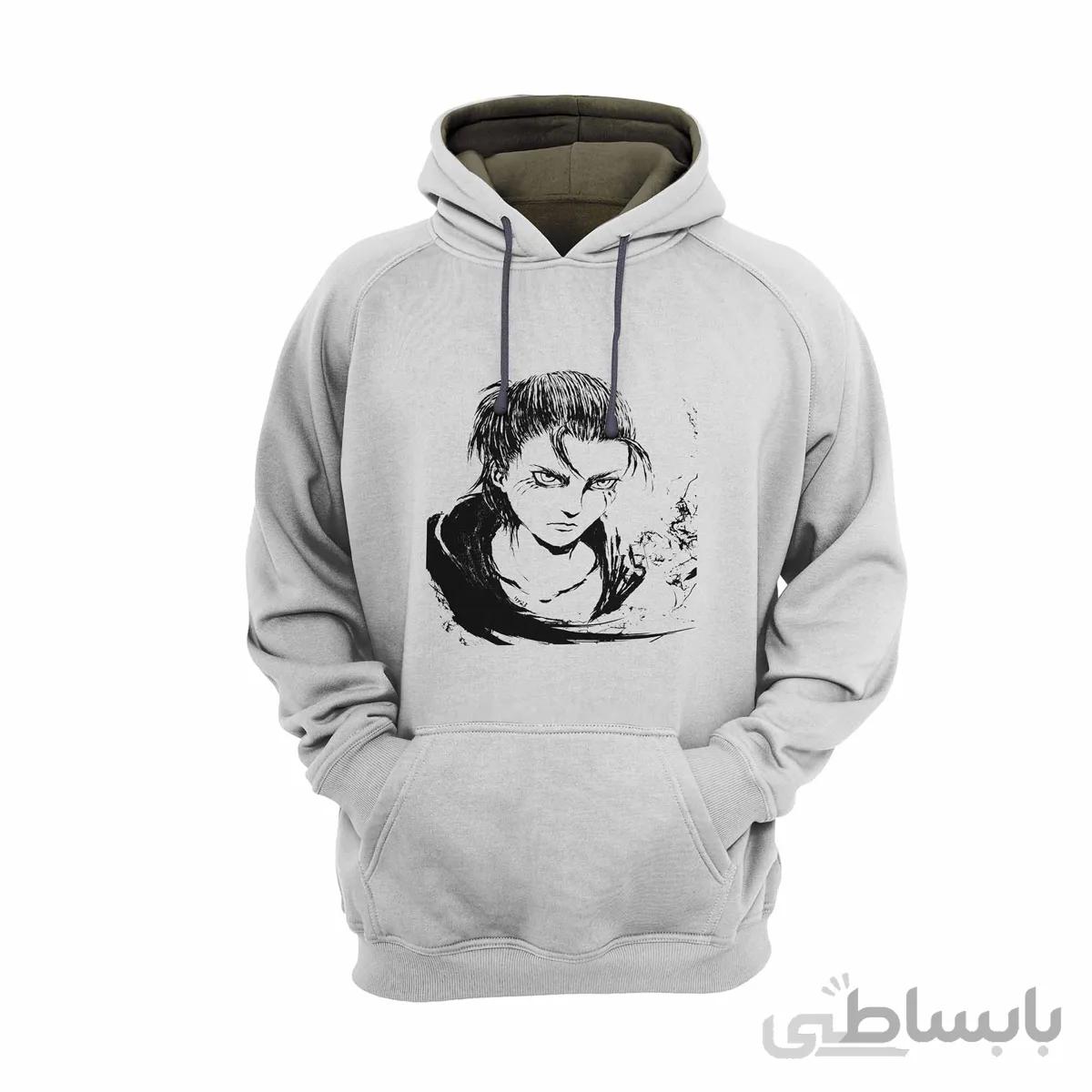 هودی سفید طرح انیمه اتک ان تایتان Attack on Titan کد 285108