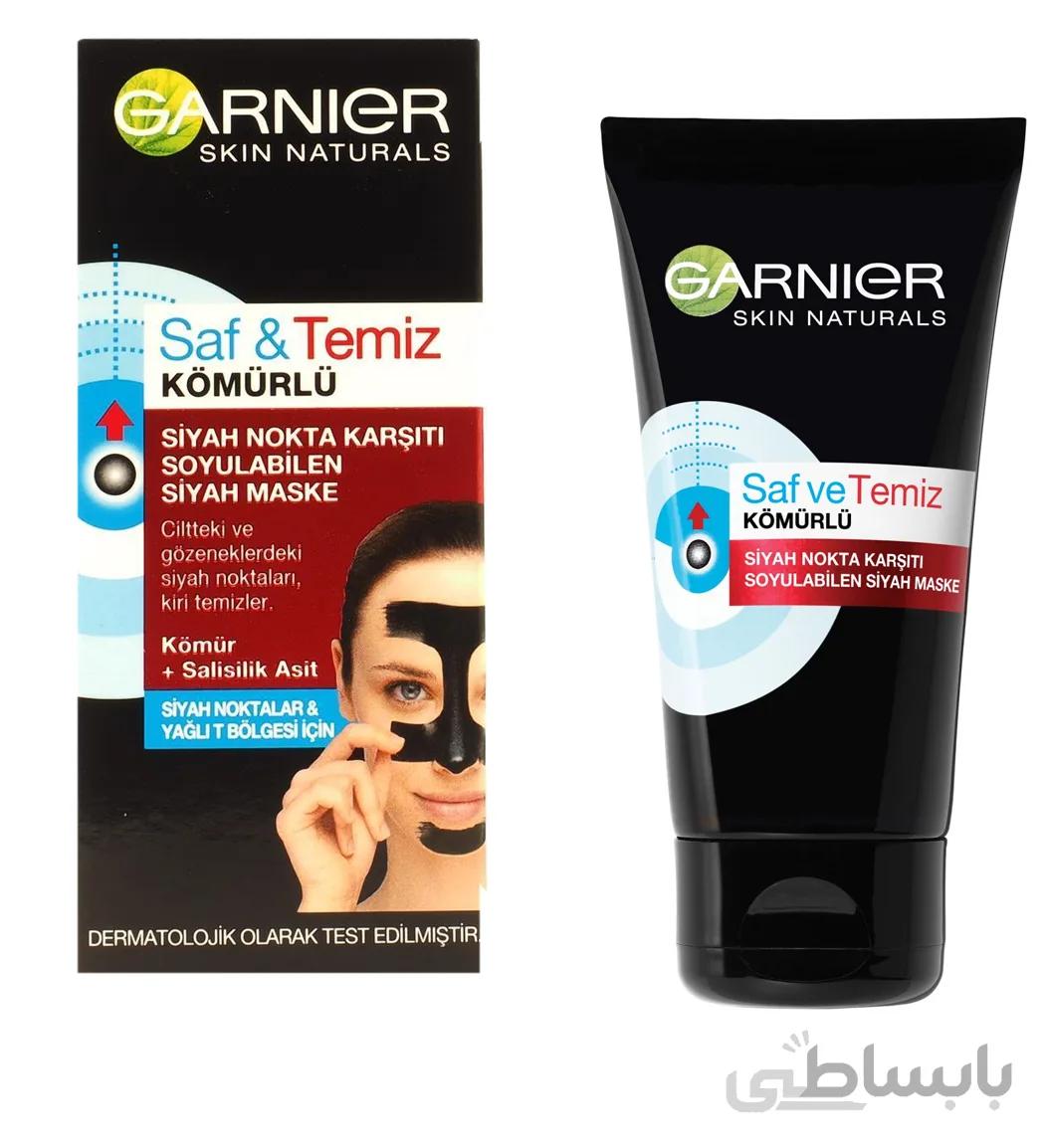 ماسک ضد جوش سرسیاه و ذغال فعال مناسب انواع پوست حجم 50 میل گارنیر ا Garnier Saf And Temiz Charcoal Anti Black Point Peelable Mask 50 ml