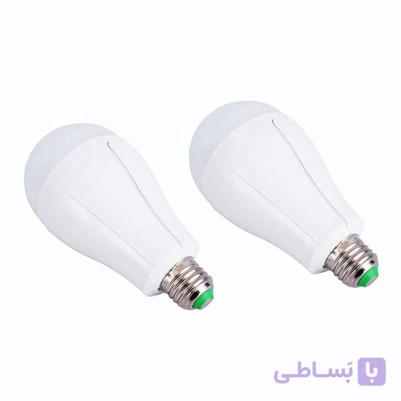 چراغ اضطراری مدل هوشمند کد YB-2113 20W با نور مهتابی مجموعه 2 عددی
