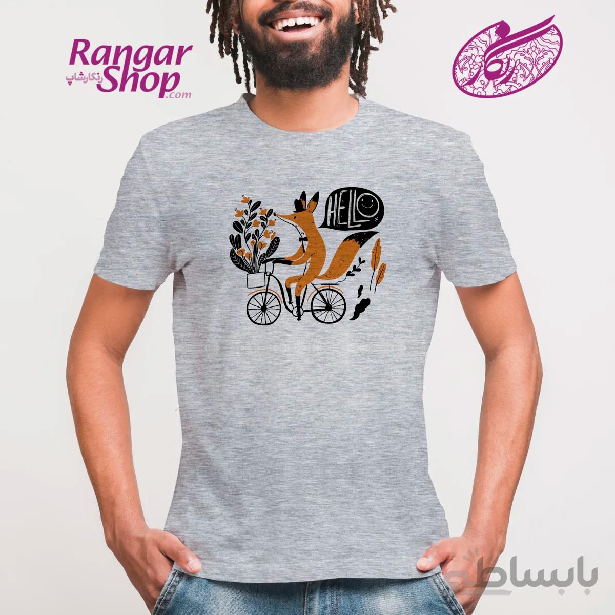 تیشرت طرح روباه دوچرخه سوار