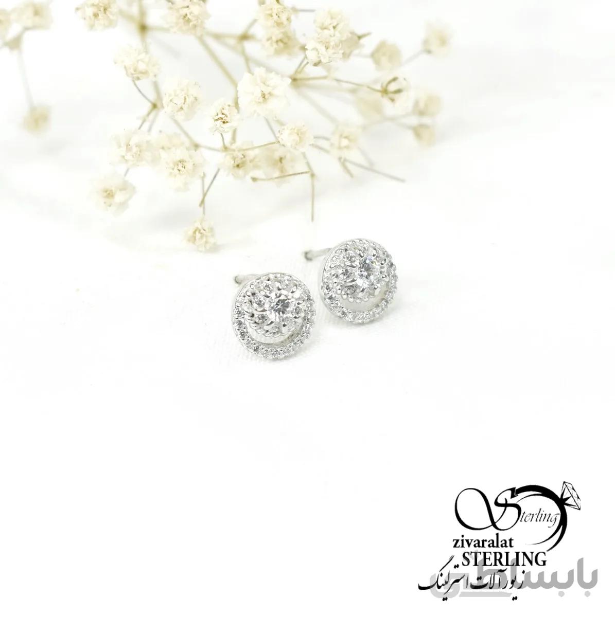 گوشواره میخی نقره کد 6205