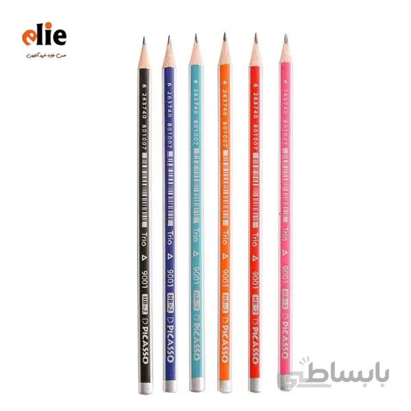 مداد مشکی پیکاسو سه پهلو مدل تریو بسته 6 عددی
